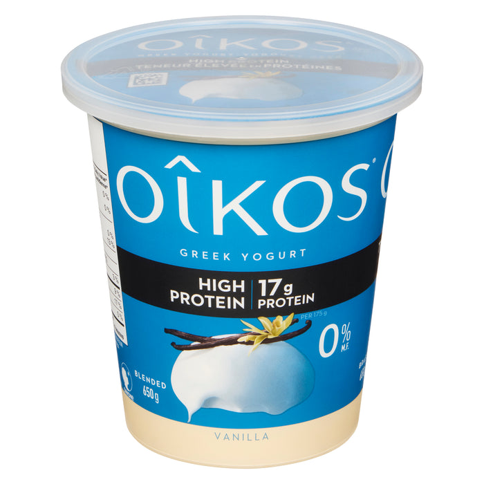 Oikos Greek Yogurt Vanilla 0% M.F., 650 g
