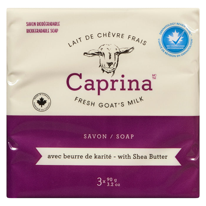 Caprina Savon avec Beurre de Karité, emb. de 3