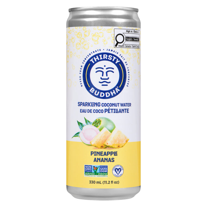 Thirsty Buddha Eau de Coco Pétillante Ananas, 330 ml