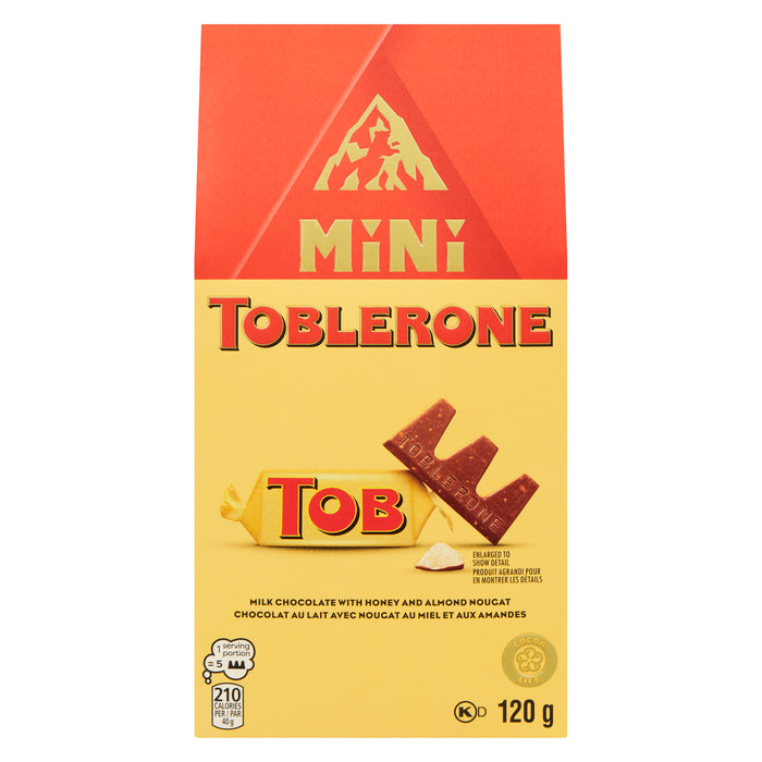 Toblerone Mini Chocolat au Lait avec Nougat au Miel et aux Amandes, 120 g