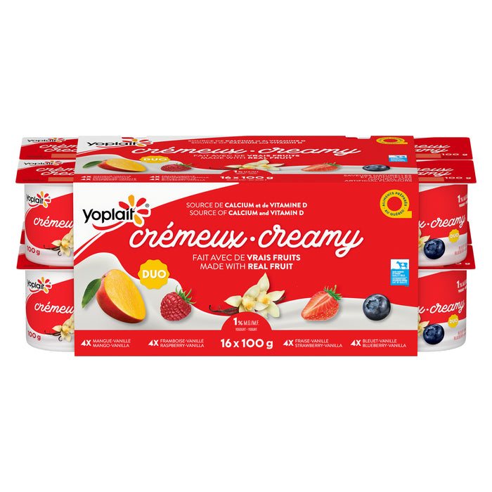 Yoplait Creamy Yogurt Duo 1% M.F., 16-Pack, 100 g