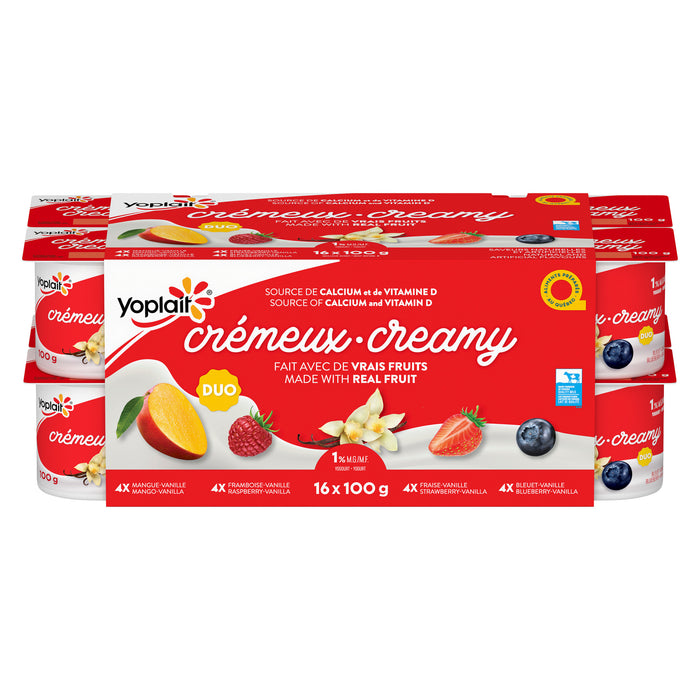 Yoplait Creamy Yogurt Duo 1% M.F., 16-Pack, 100 g