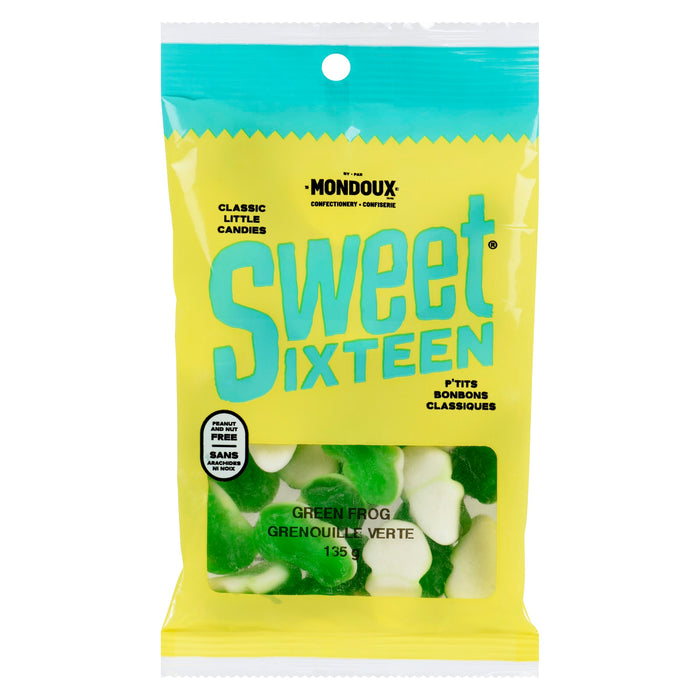 Grenouilles vertes P'tits bonbons classiques Sweet Sixteen Mondoux, 135 g