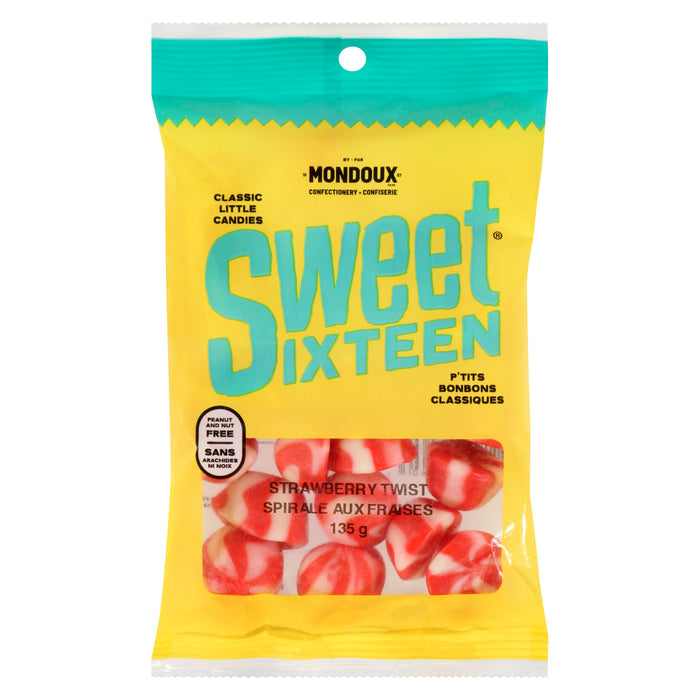 Spirales aux fraises P'tits bonbons classiques Sweet Sixteen Mondoux, 135 g