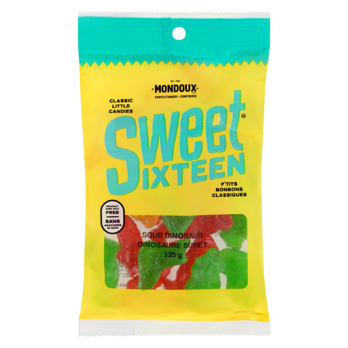 Dinosaure suret P'tit mélange de bonbons classiques Sweet Sixteen Mondoux, 135 g