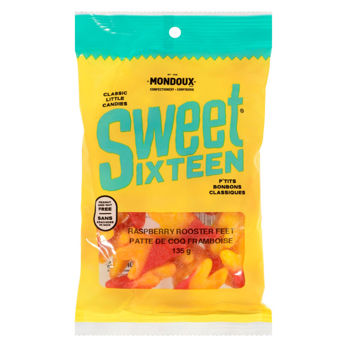 Mondoux Sweet Sixteen Classic Little Candies Raspberry Rooster Feet, 135 g