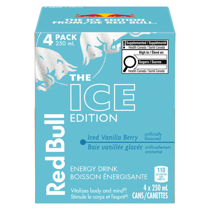 Boisson énergisante Baie vanillée glacée The Winter Edition Red Bull, 4 canettes x 250 ml