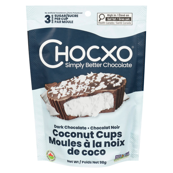 Chocxo Dark Chocolate Coconut Cups, 98-g