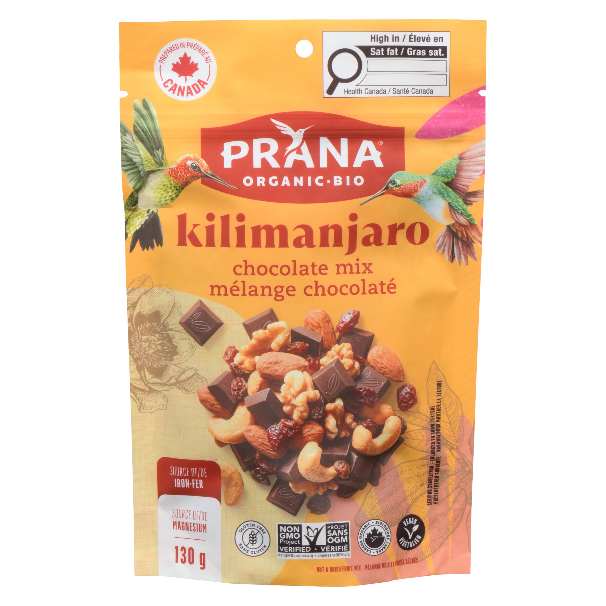 Mélange noix et fruits séchés Kilimanjaro mélange chocolaté Prana, 130 g