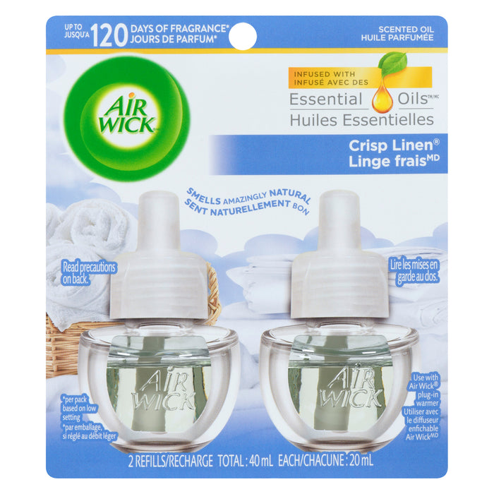 Air Wick Scented Oil Crisp Linen, 2-Pack, 20 ml