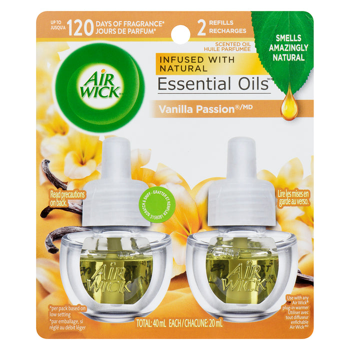 Air Wick Scented Oil Brown Sugar & Vanilla Refills, 20 ml, 2-Pack