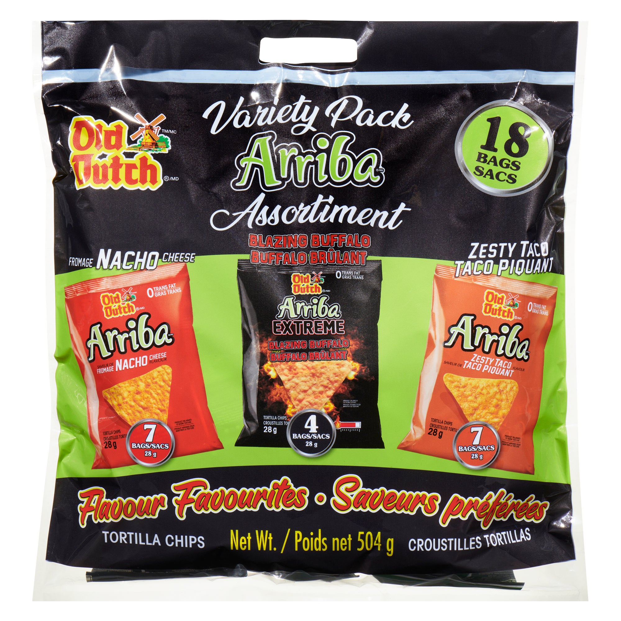 Assortiment de saveurs préférées Arriba Old Dutch, emb. de 18, 576 g