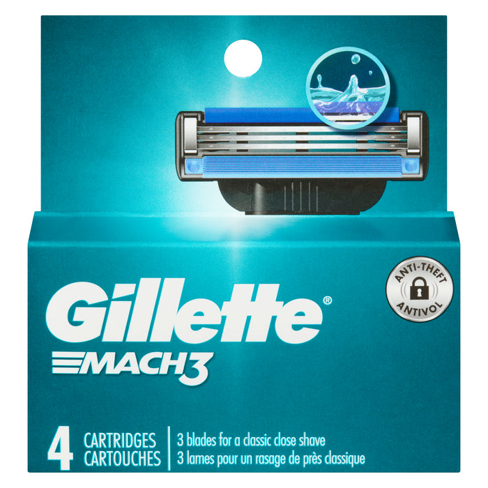 Gillette Mach3 3 Blades, 4-Pack