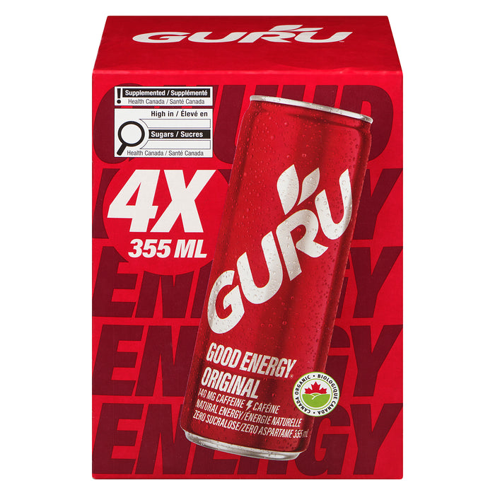 GURU Good Energy Drink Original, emb. de 4, 355 ml