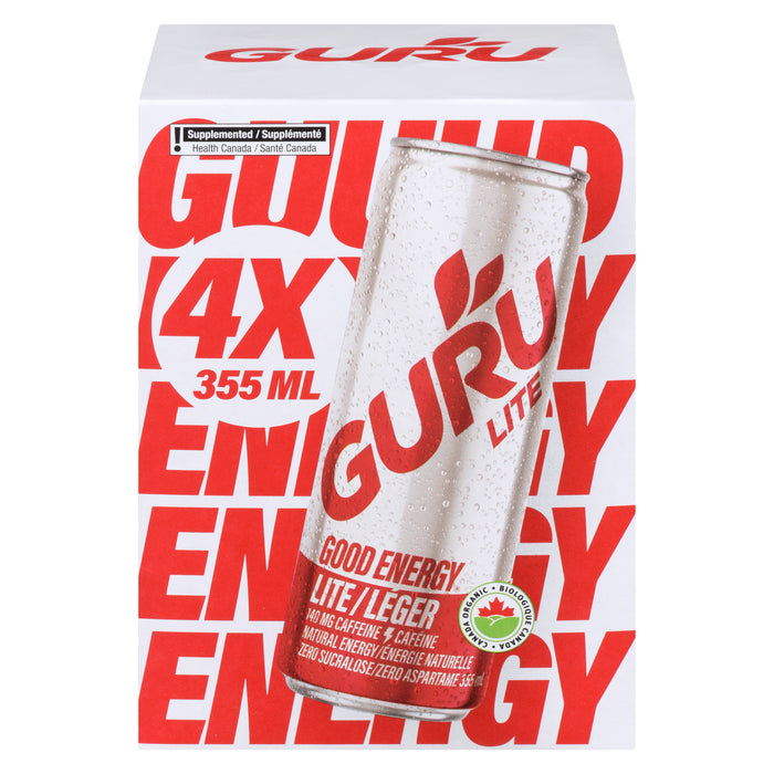 GURU Good Energy Drink Lite, 355 ml, 4-Pack
