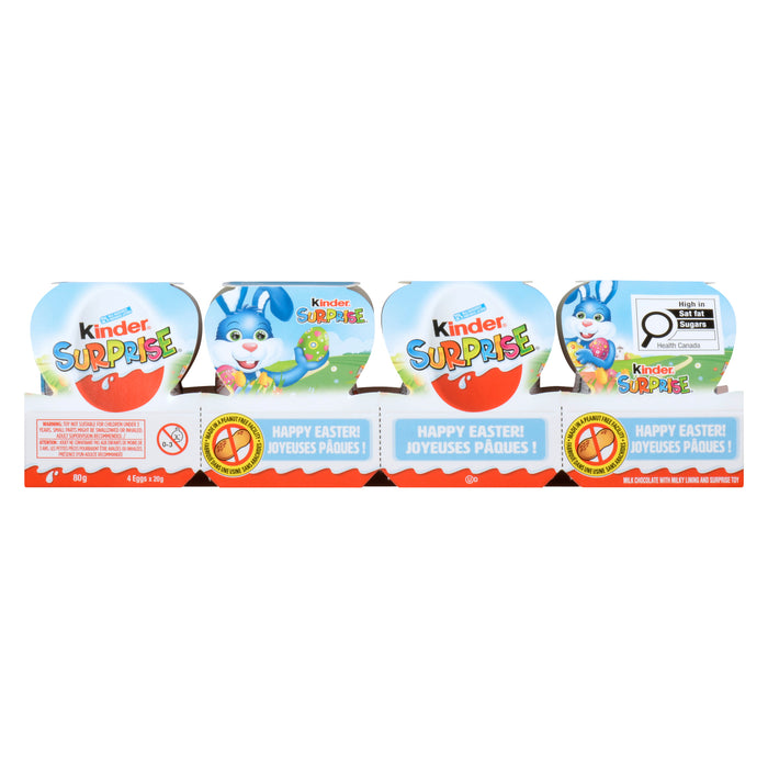 Kinder Surprise Milk Chocolate with Surprise Toy, 4-Pack