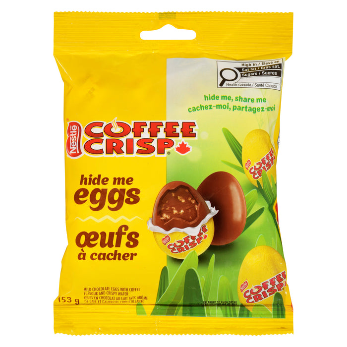 Nestlé Coffee Crisp Milk Chocolate Eggs with Coffee Flavour and Crispy Wafer, 153 g