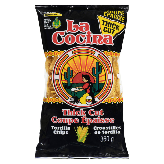 Croustilles de tortillas coupe épaisse La Cocina, 360 g