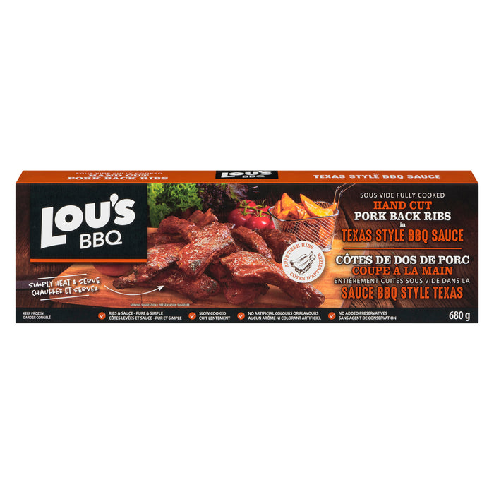 Lou's BBQ Porc Coupe à la Main Entièrement Cuites dans la Sauce BBQ Style Texas, 680 g