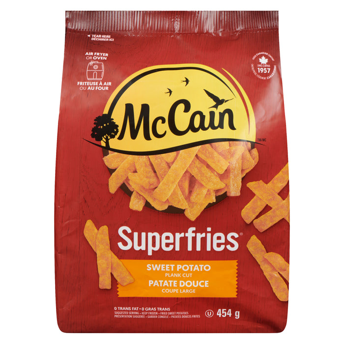 McCain Superfries Sweet Potato Plank Cut Fries, 454-g