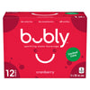 Bubly Sparkling Water Beverage Cranberry, 12-Pack, 355 ml