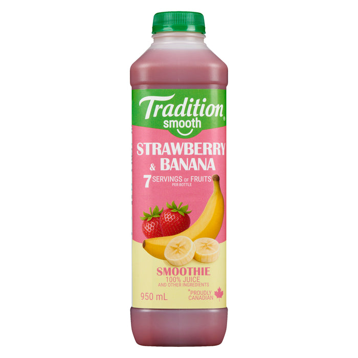 Tradition Smooth Smoothie Fraise et Banane, 950 ml
