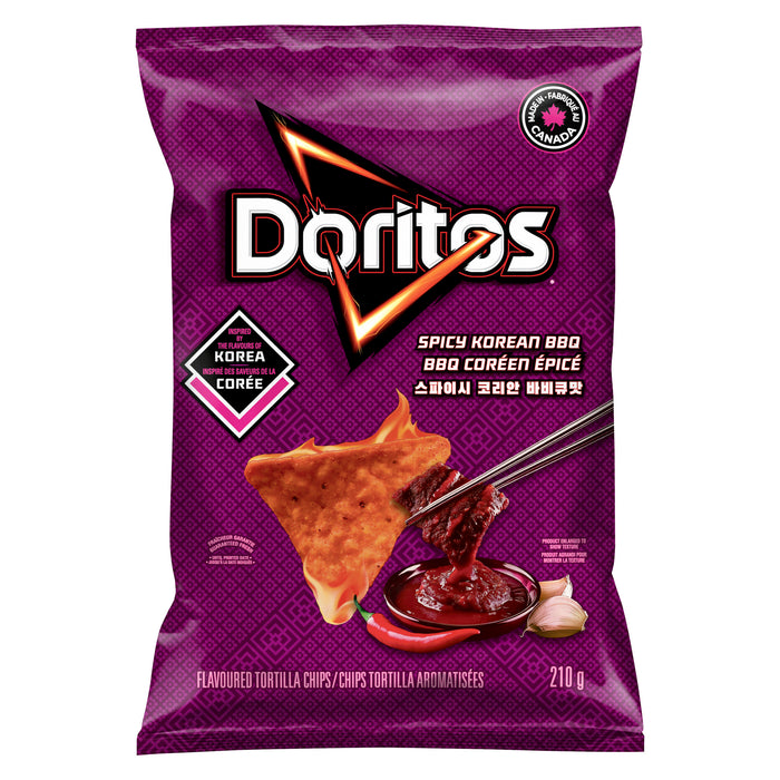 Doritos chips tortilla aromatisées BBQ coréen épicé, 210 g