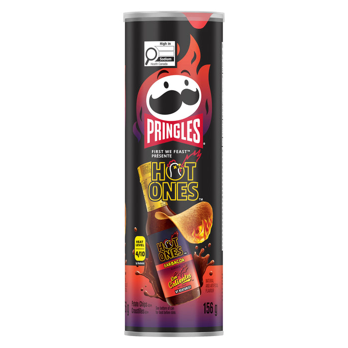 Pringles Hot Ones Potato Chips Barbacoa, 156 g