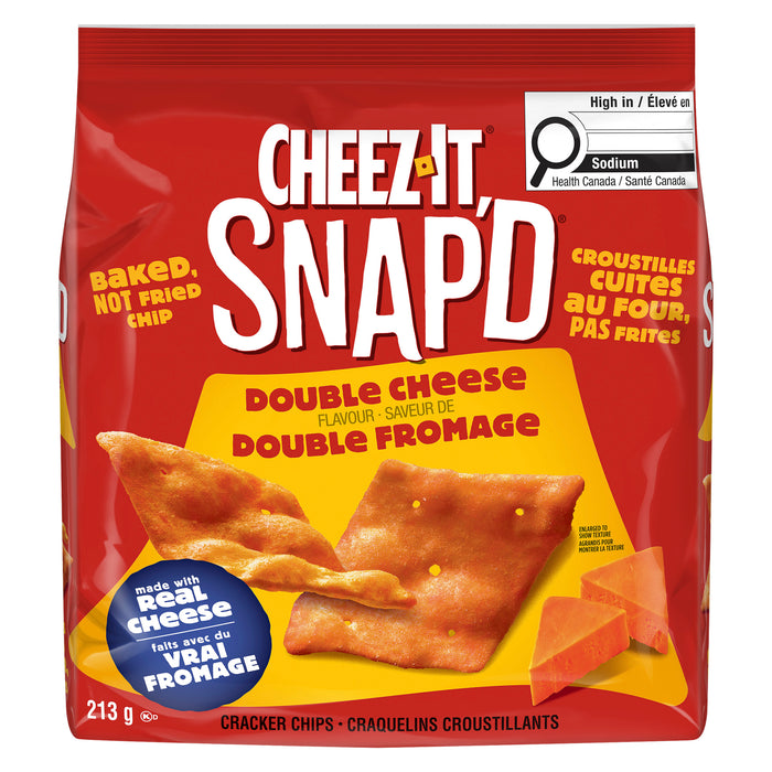 Croustilles cuites au four à saveur de double fromage Cheez-It Snap'd, 213 g