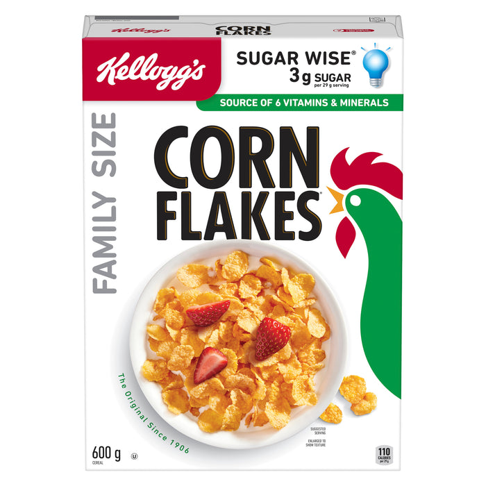 Céréales Corn Flakes format familial Kellogg’s, 600 g