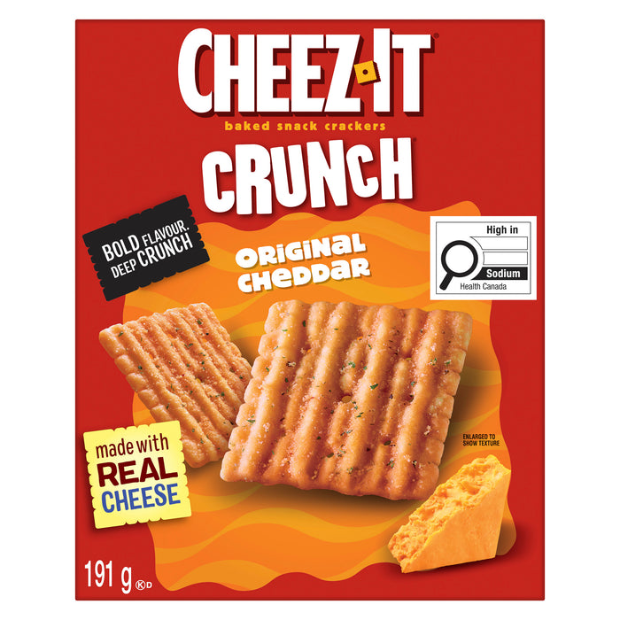 Craquelins croustillants cuits au four à saveur de cheddar original Cheez-it, 191 g
