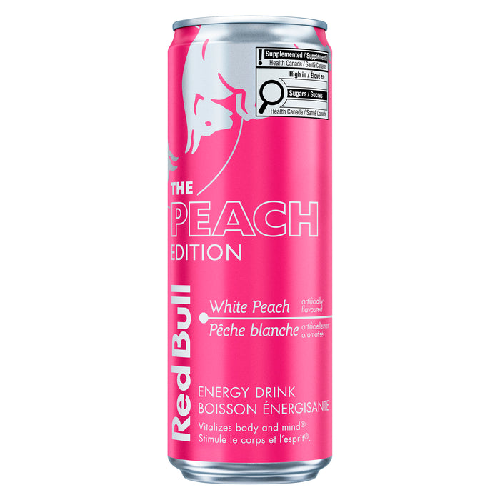 Red Bull Boisson Énergisante Pêche Blanche, 473 ml