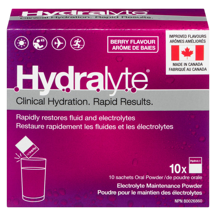 Hydralyte Electrolyte Maintenance Berry Flavour Oral Powder, 10-Pack