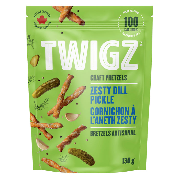Twigz Craft Pretzels Zesty Dill Pickle, 130 g