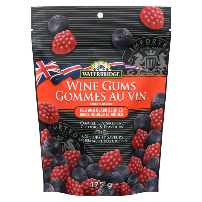 Waterbridge Wine Gums Candy Red and Black Berries, 175 g