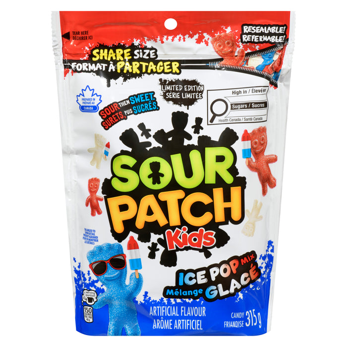 Sour Patch Kids Candy Ice Pop Mix Share Size, 315 g