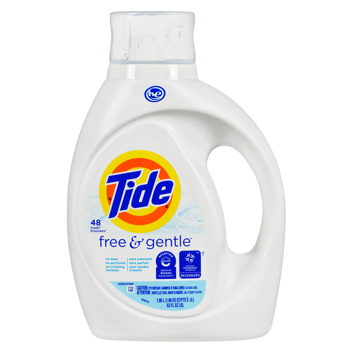 Détergent à lessive liquide Tide Free & Gentle, 1,86 L