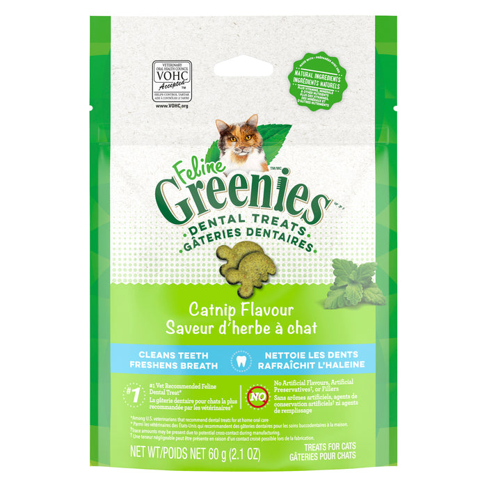 Gâteries dentaires pour chats à saveur d’herbe à chat Greenies, 60 g