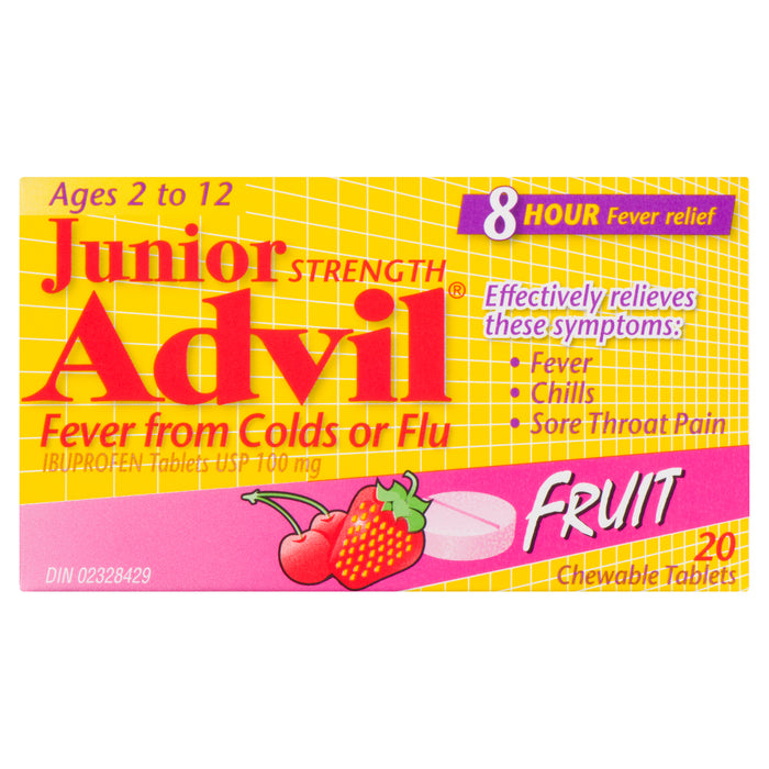 Comprimés d'ibuprofène USP à 100 mg petits fruits Advil Junior, emb. de 20