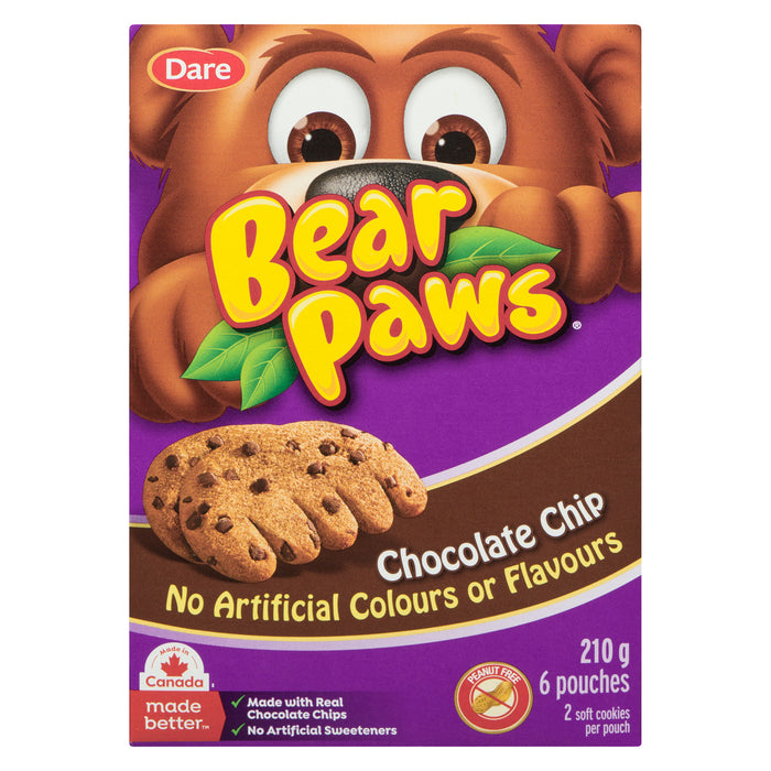 Pattes d'ours aux pépites de chocolat, emb. de 6, 210 g