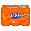 Fanta Sparkling Beverage Orange Mini, 6-Pack, 222 ml