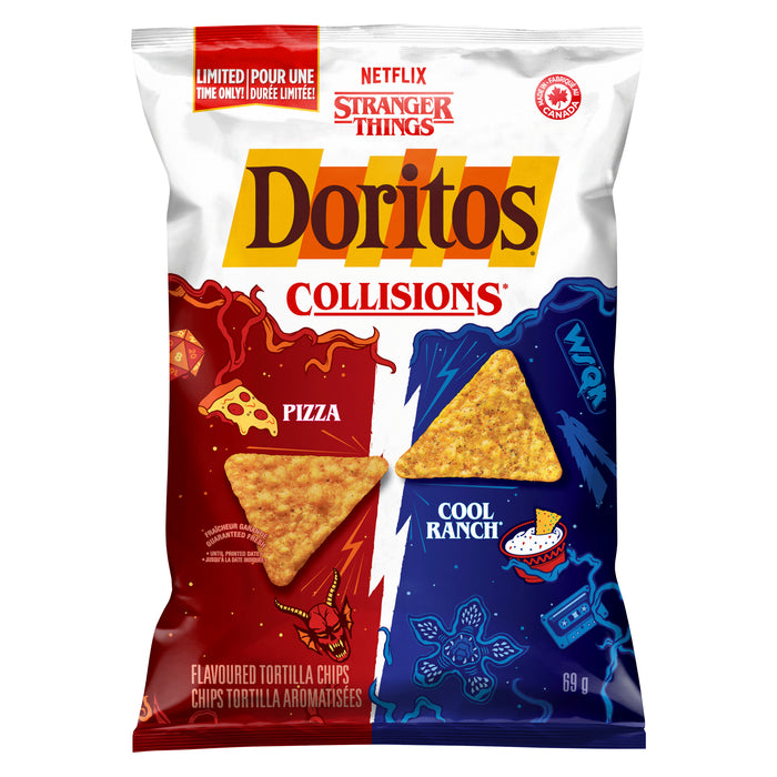 Chips tortilla aromatisées Doritos Collisions Pizza et Cool Ranch, 69 g