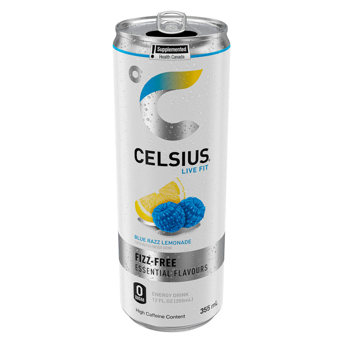 Boisson énergisante CELSIUS Live Fit Blue Razz Limonade, 355 ml