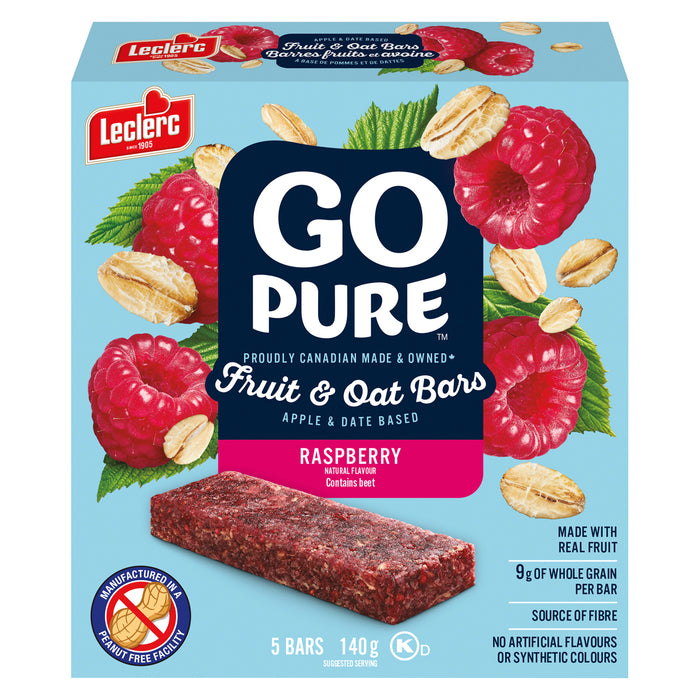 Go Pure Fruit & Oat Bars Raspberry, 5-Pack, 140 g