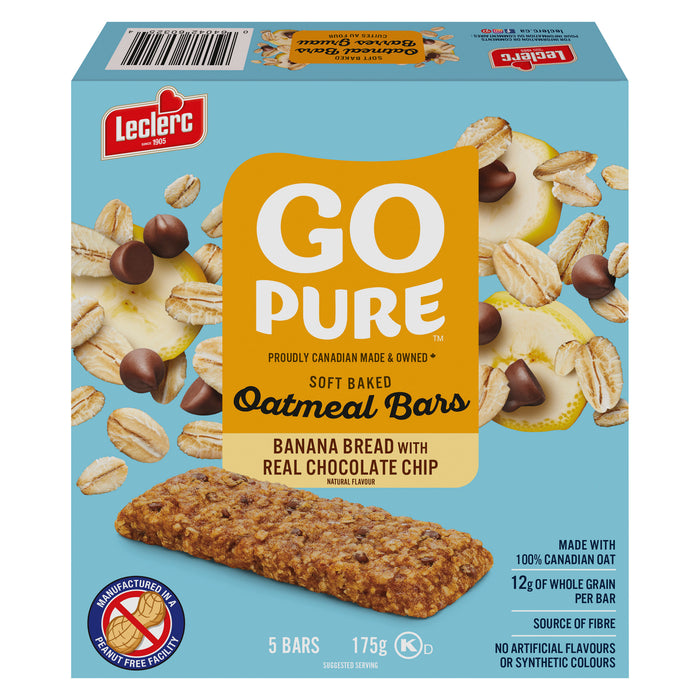 Go Pure Soft Baked Oatmeal Bars Banana Bread with Real Chocolate Chip, 5-Pack, 175 g