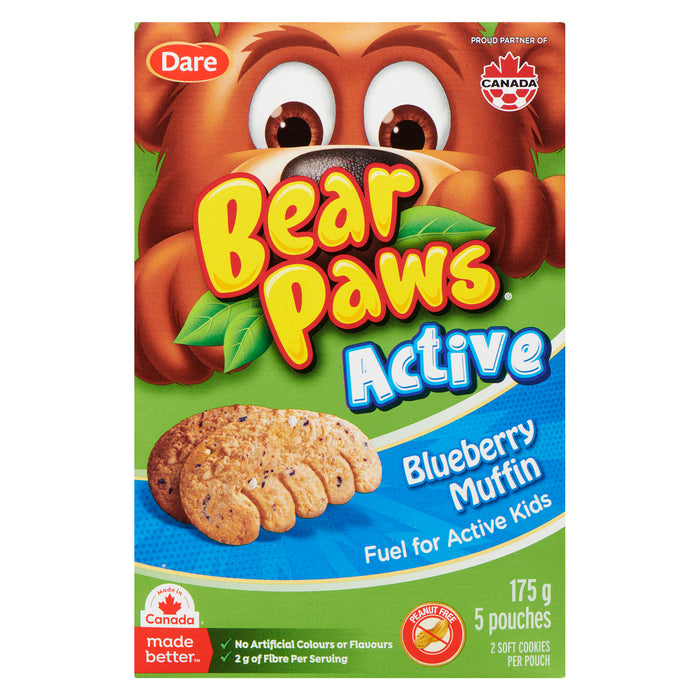 Dare Bear Paws Active Blueberry Muffin Snacks, 175-g