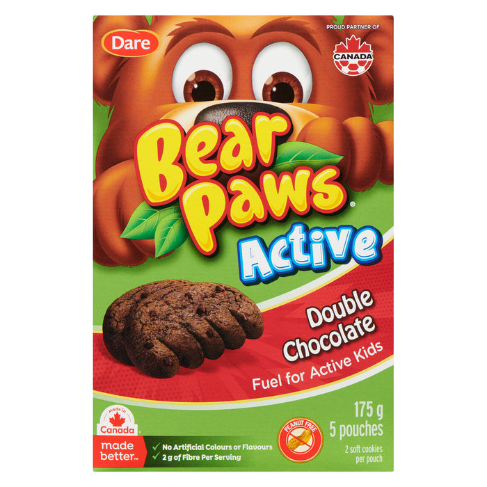 Dare Bear Paws Active Double Chocolate Snacks, 175-g
