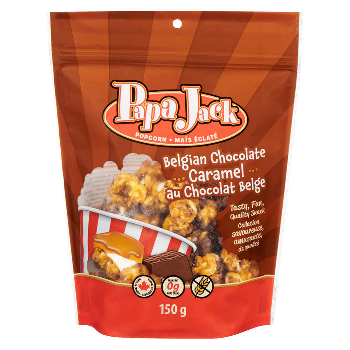 Maïs éclaté caramel au chocolat belge Papa Jack – 150 g