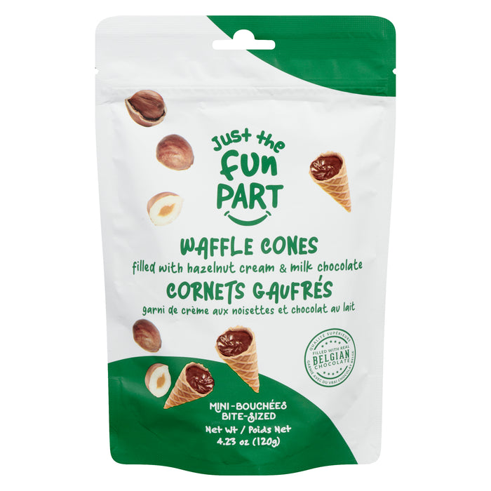 Just the Fun Part Waffle Cones Hazelnut Cream & Milk Chocolate, 120 g