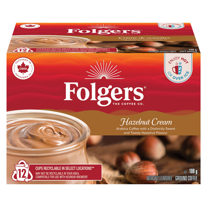 Folgers Café Moulu Crème de Noisettes, emb. de 12, 108 g